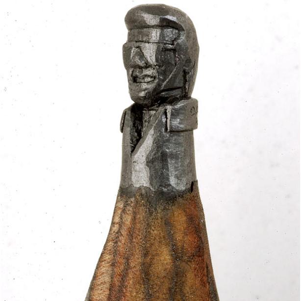 elvis carved onto tip of pencil 36 Famous Characters Carved Into Crayons