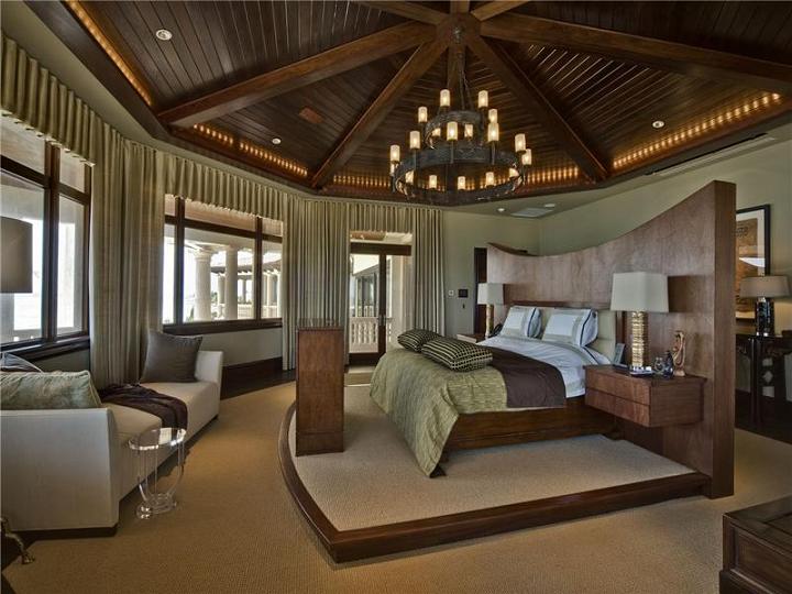 giant master bedroom bed in middle The $60 Million Mansion on the Ocean: Castillo Caribe, Cayman Islands