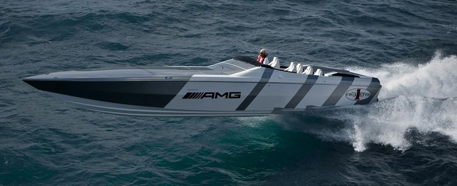 go fast boat $1.2 Million 1,350 HP Mercedes Benz SLS AMG Cigarette Boat