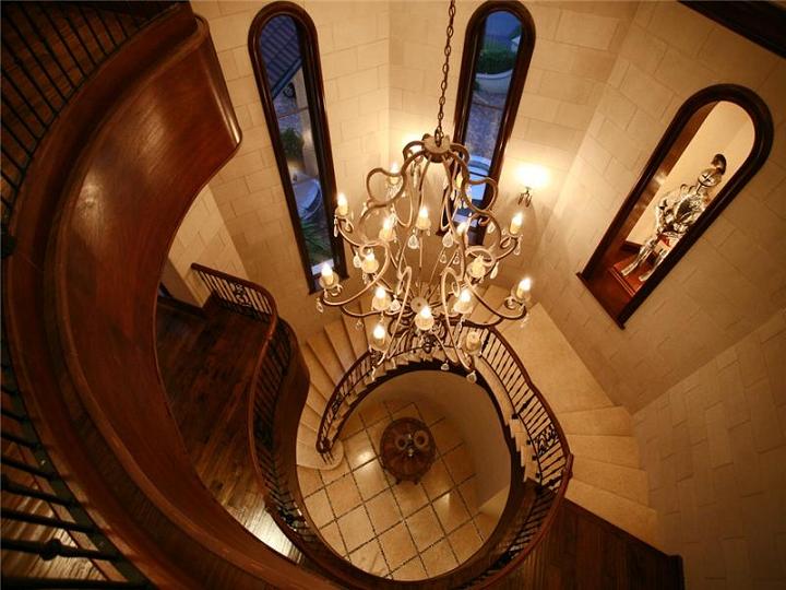 spiral staircase from the top The $60 Million Mansion on the Ocean: Castillo Caribe, Cayman Islands