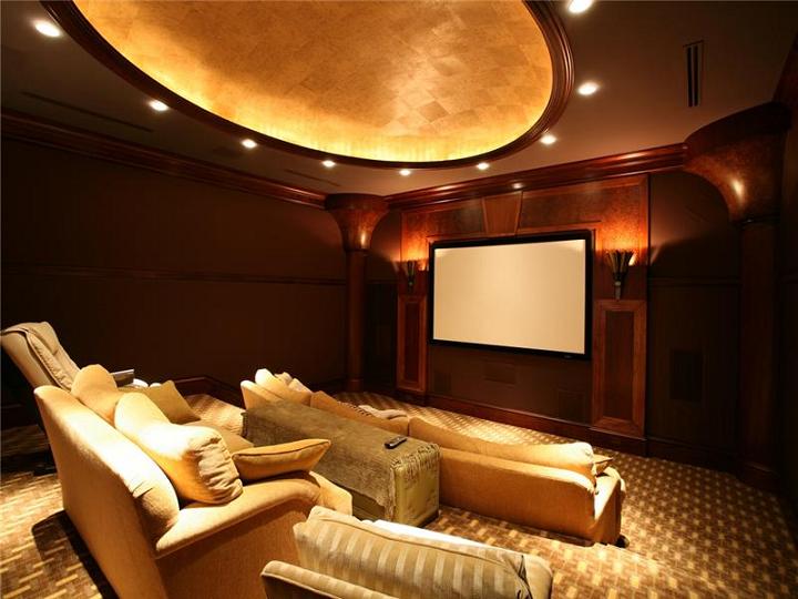tv theatre viewing room in house The $60 Million Mansion on the Ocean: Castillo Caribe, Cayman Islands