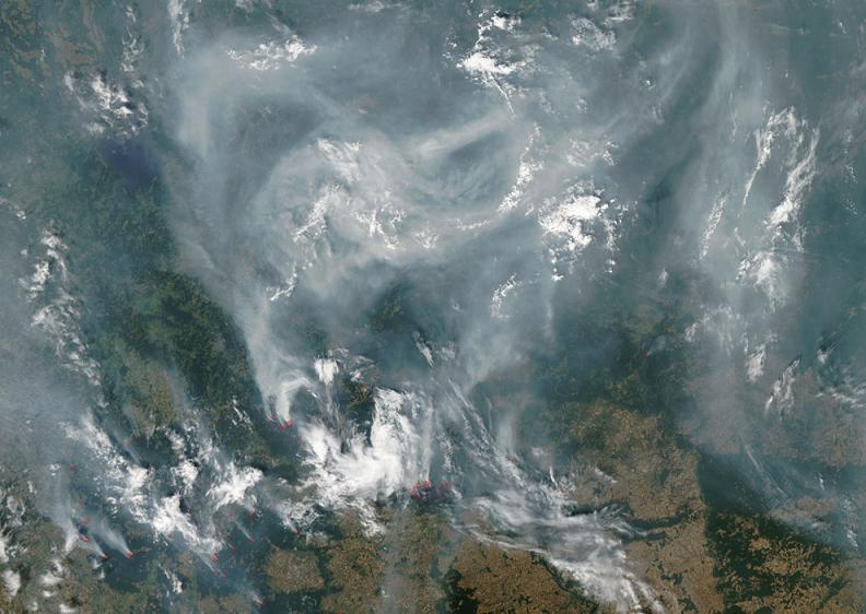 wildfires-in-russia-aerial-satellite-image-nasa. Photograph by AP Photo/NASA