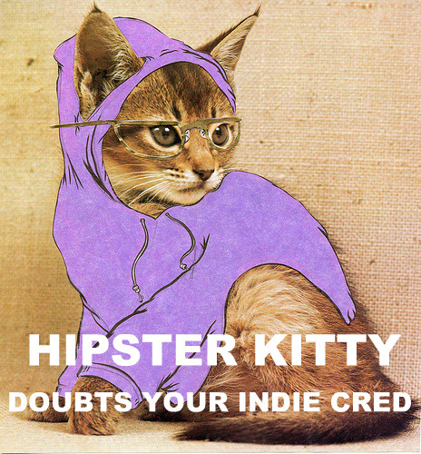 hipster kitty doubts your indie cred What if Cats, Dinosaurs and Super Heroes Were Hipsters?