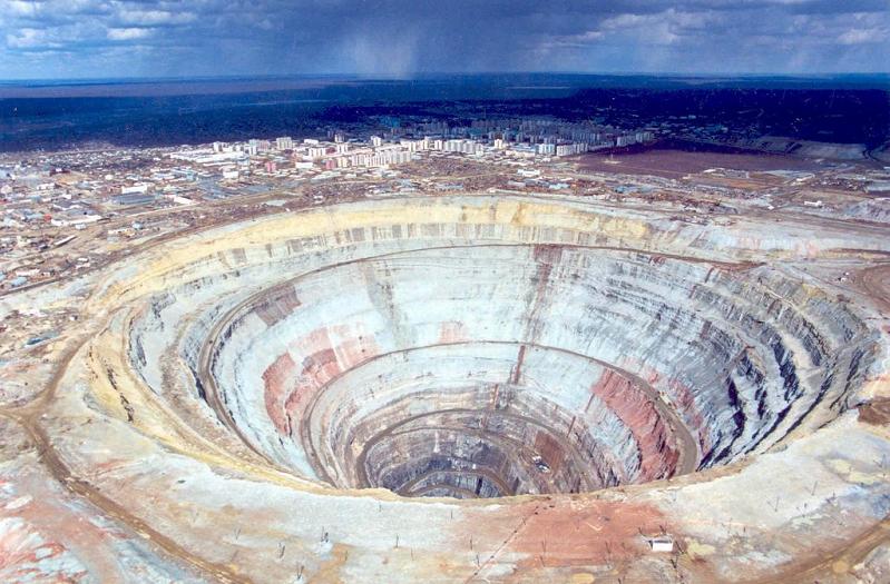 mirny mir mine russia diamond open hole massive The Largest Open Pit Diamond Mine in the World