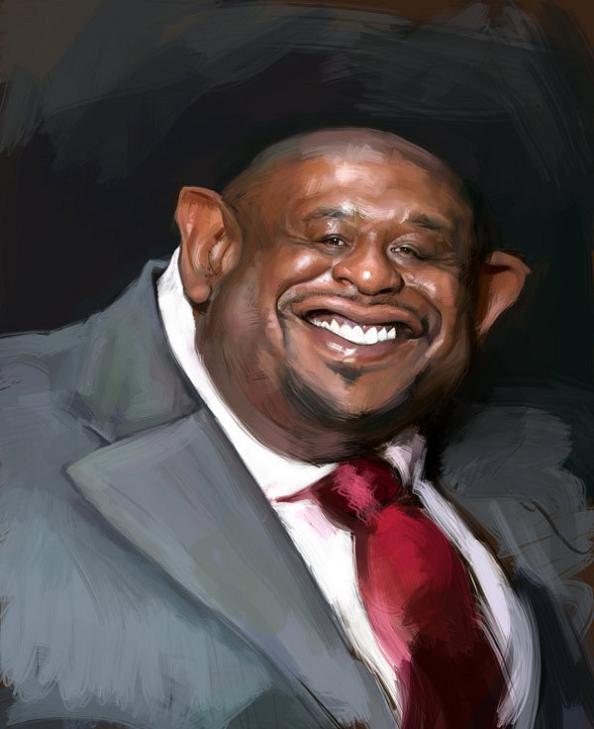 21 forrest whitaker cartoon caricature 25 Incredible Drawings by Master Caricaturist Jason Seiler
