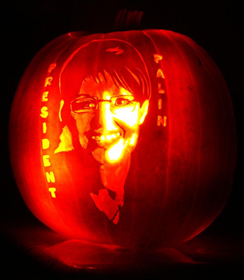 president sarah palin pumpkin 25 Mind Blowing Halloween Pumpkins