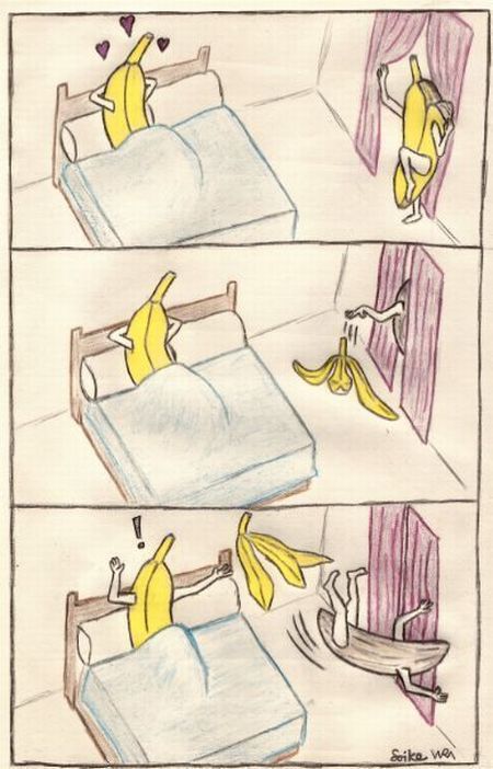 banana slips on banana peel comic Banana Seduction [Comic Strip]