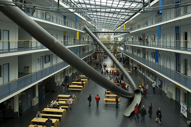 giant slides in technische universitat munchen faculty Picture of the Day: Giant Slides in Munich | Nov 28, 2010