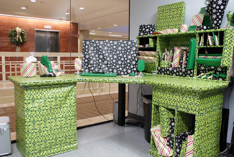 desk office wrapped in wrapping paper Picture of the Day: The Perfect Office Gift! | Dec. 22, 2010