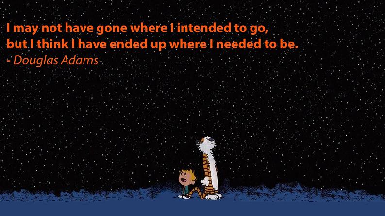 douglas adams quote calvin hobbes looking at stars Picture of the Day: Where I Needed to Be