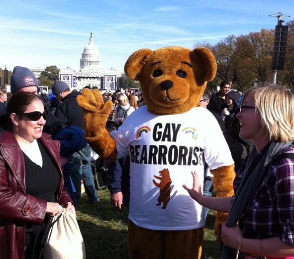 gay bearorrist funny protest sign 25 Funniest Protest Signs of 2010