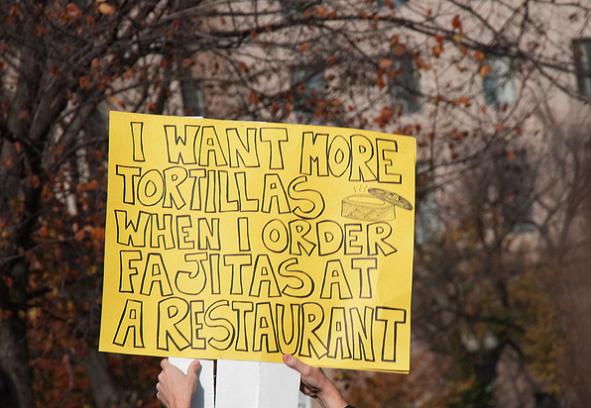 more tortillas funny protest sign 25 Funniest Protest Signs of 2010