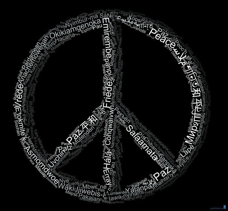peace symbol in multiple languages The Wonderful Word Art of Juan Osborne [20 pics]