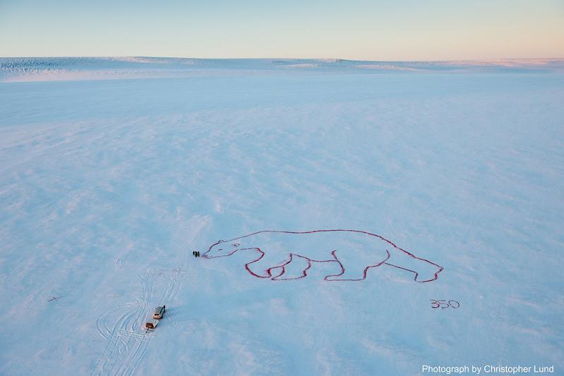 red polar bear by bjargey olafsdottir langjokull glacier iceland 2 350 Earth: Worlds First Art Exhibit Visible from Space