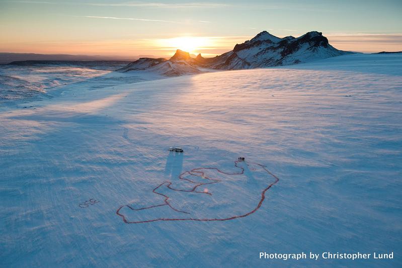 red polar bear by bjargey olafsdottir langjokull glacier iceland 350 Earth: Worlds First Art Exhibit Visible from Space