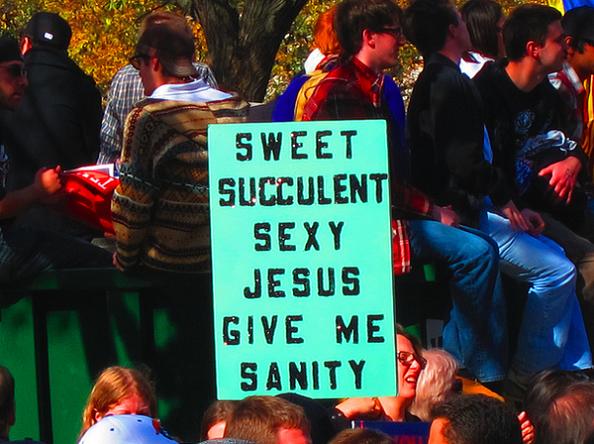 sweet jesus funny protest sign 25 Funniest Protest Signs of 2010