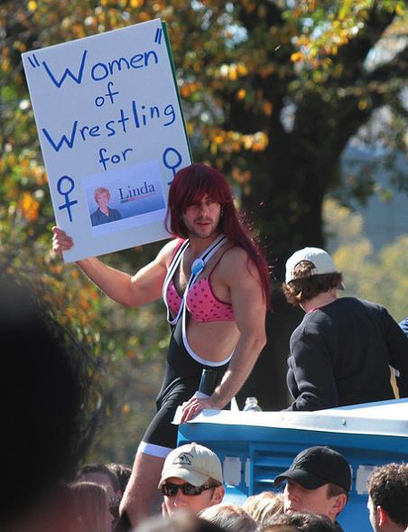 women of wrestling funny protest sign 25 Funniest Protest Signs of 2010