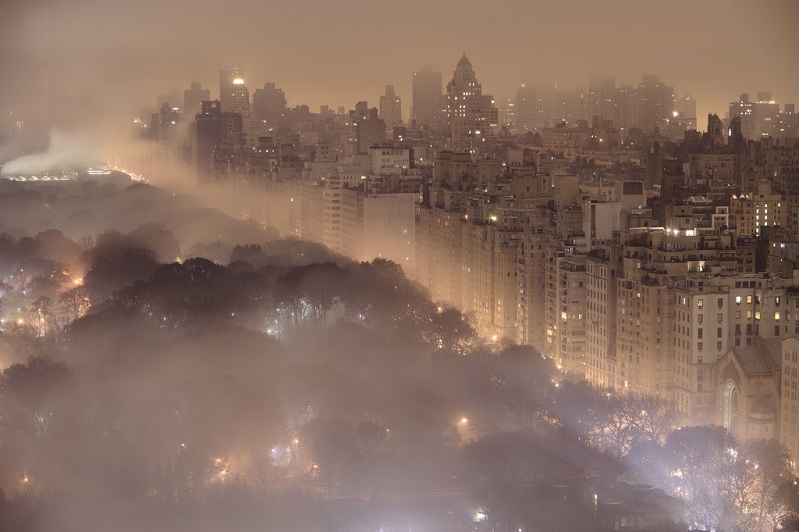 new york city at night foggy misty Picture of the Day: New York City at Night