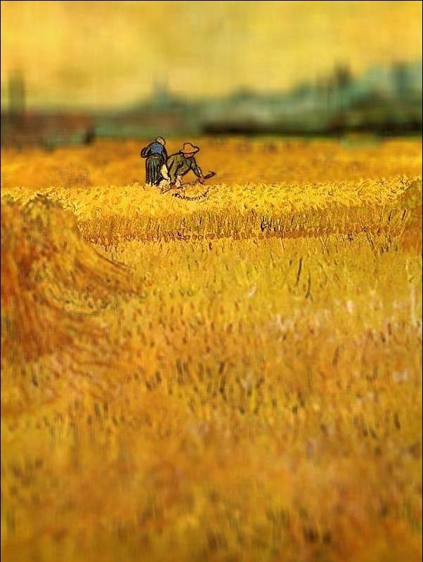 tilt shift van gogh arles view from the wheat fields painting Amazing Tilt Shift Van Gogh Paintings [16 Pics]