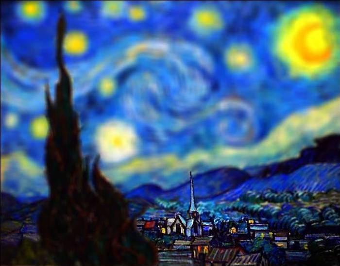 tilt shift van gogh starry night painting Amazing Tilt Shift Van Gogh Paintings [16 Pics]