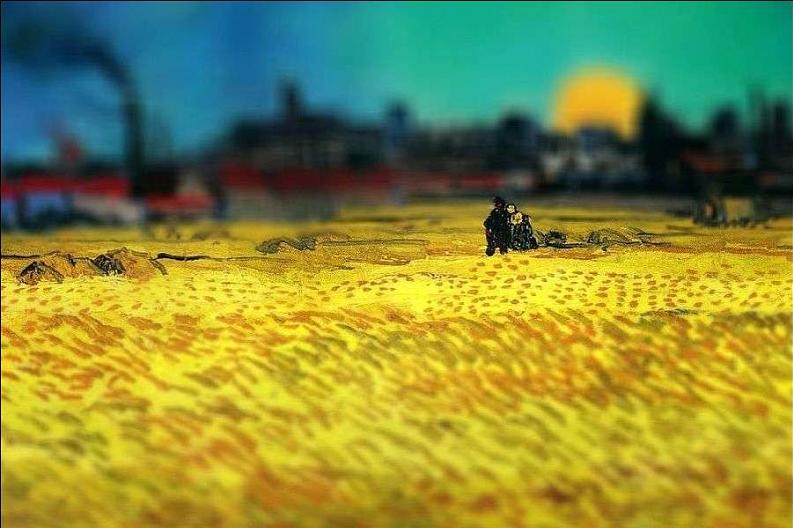 tilt shift van gogh sunset wheat fields near arles painting Amazing Tilt Shift Van Gogh Paintings [16 Pics]