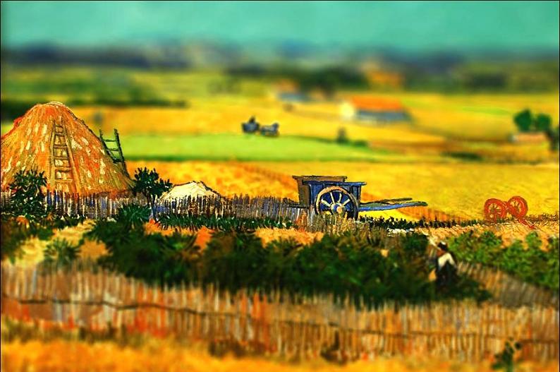 tilt shift van gogh the harvest painting Amazing Tilt Shift Van Gogh Paintings [16 Pics]