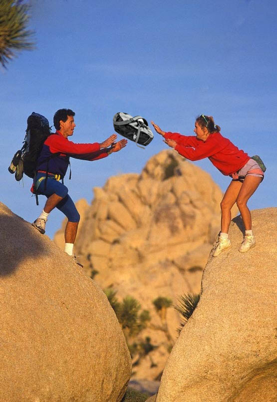 woman throwing tossing backpack mountains hiking Pepper Spray All the Things: 35 Funniest Photoshops