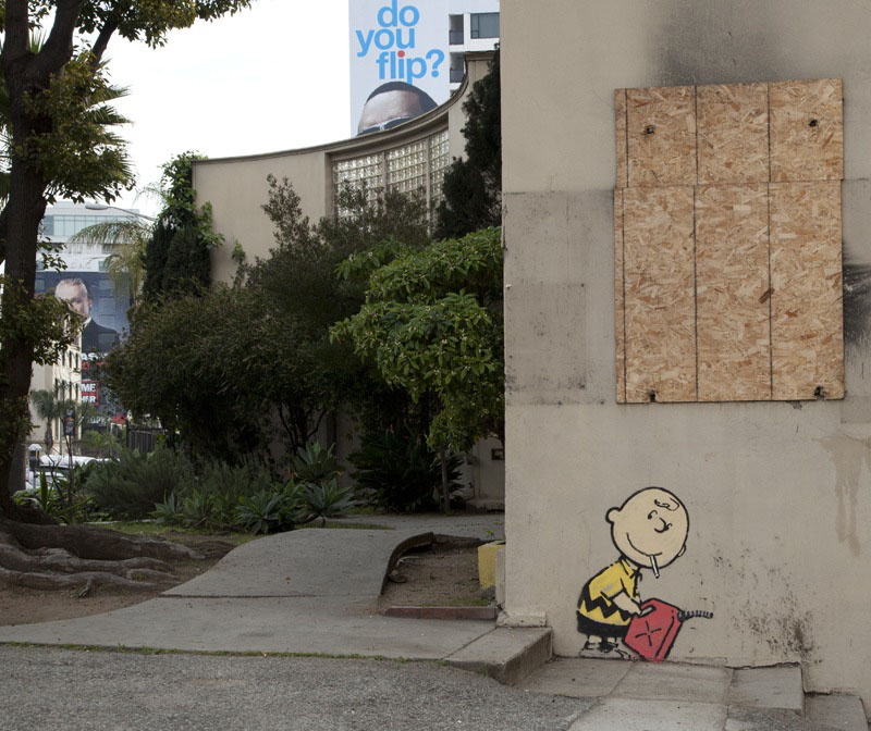 charlie brown banksy hollywood Picture of the Day: Banksy Hits Hollywood