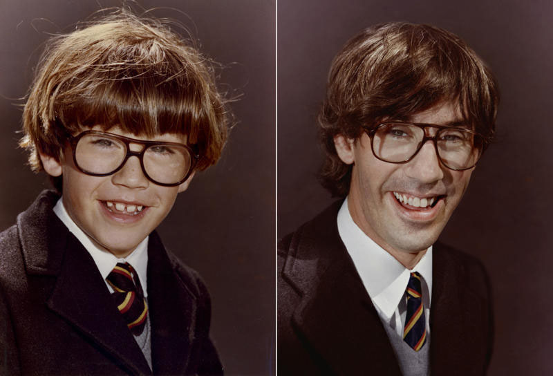 recreating childhood photos irina werning 22 Teacher Wears Same Outfit in 40 Consecutive Yearbook Photos