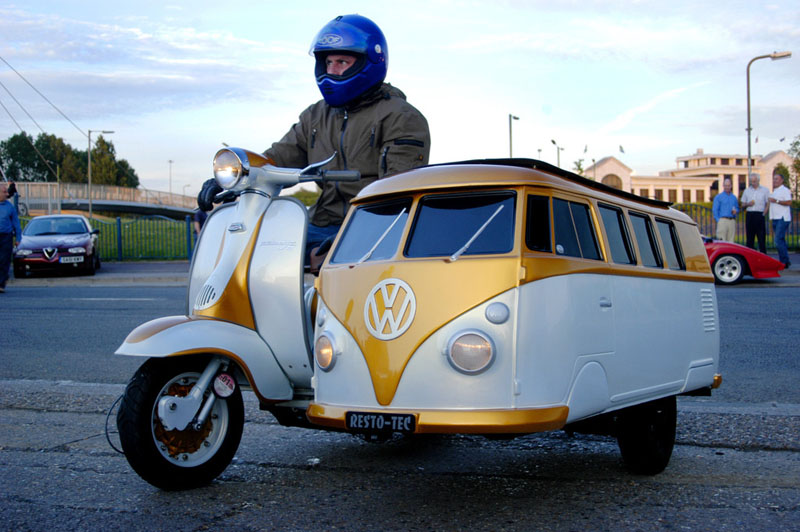 vw sidecar can scooter bus Picture of the Day: Best. Sidecar. Ever.