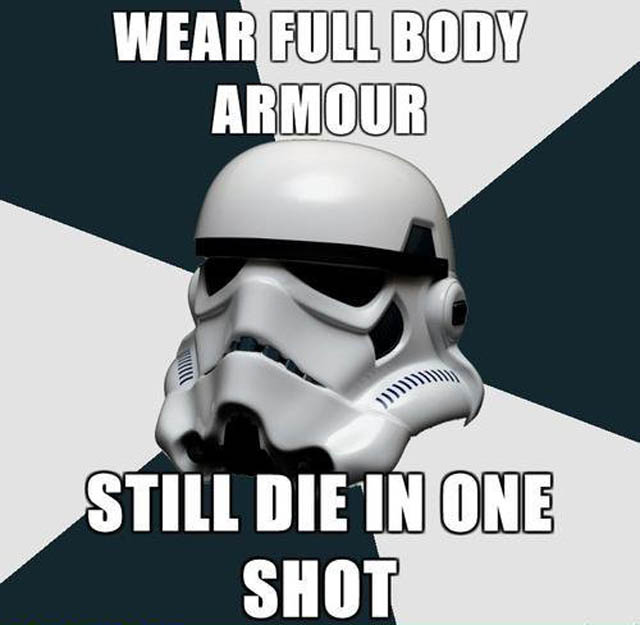wear full body armour die in one shot The Friday Shirk Report   February 18, 2011 | Volume 97