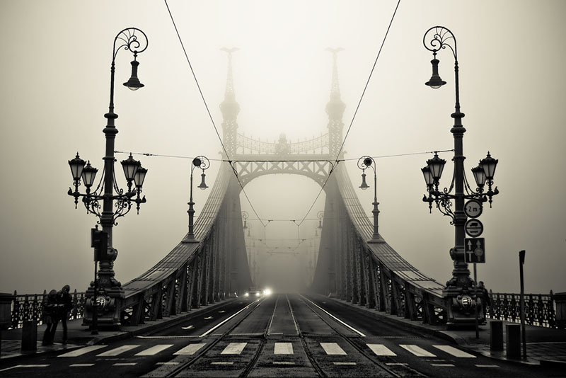 foggy bridge in budapest hungary Picture of the Day: Into the Fog