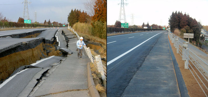 highway destroyed and rebuilt japan tsunami earthquake 2011 Picture of the Day: Together We Can Rebuild