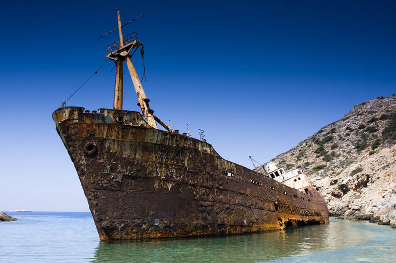 amorgos island greece shipwreck 25 Haunting Shipwrecks Around the World