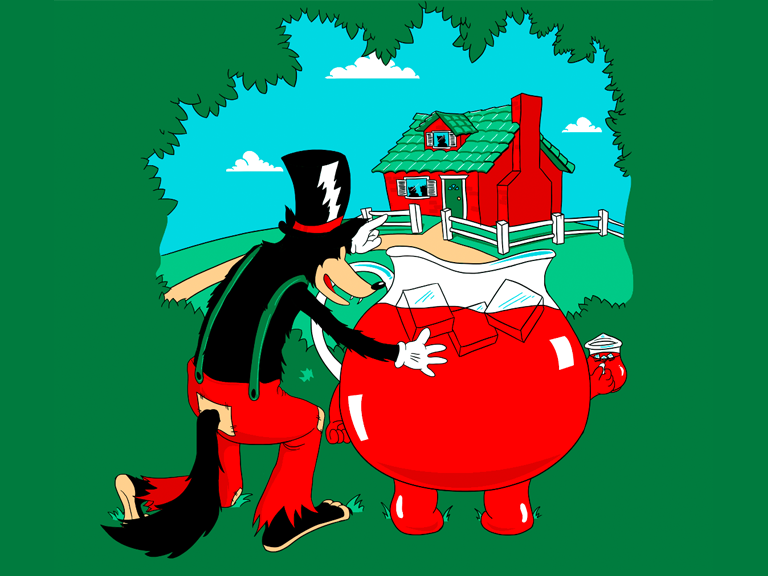big bad wolf and kool aid man funny Picture of the Day: The Big Bad Wolf Finds An Accomplice