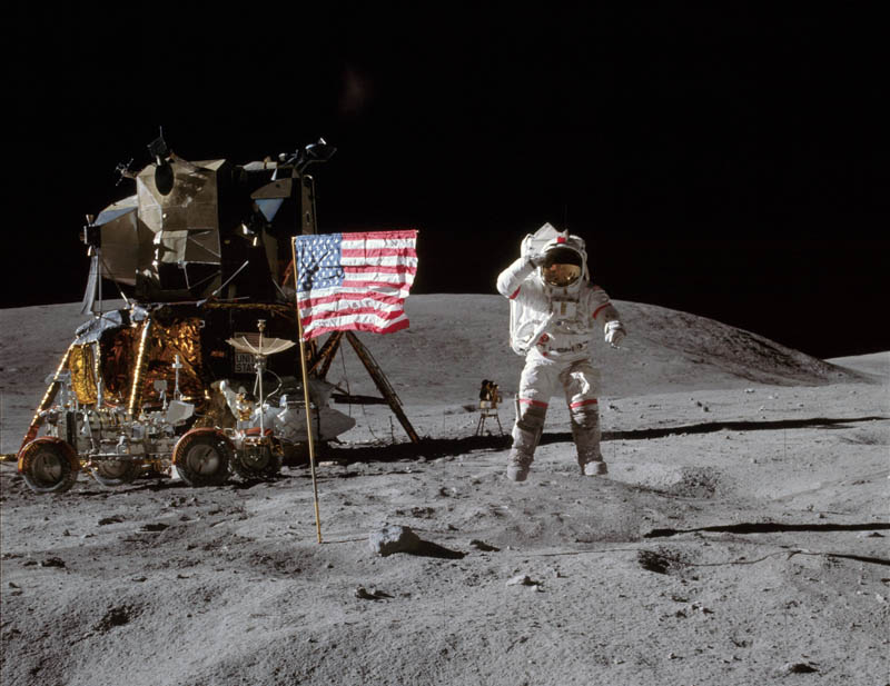 john w  young on the moon apollo 16 This Day In History   April 20th