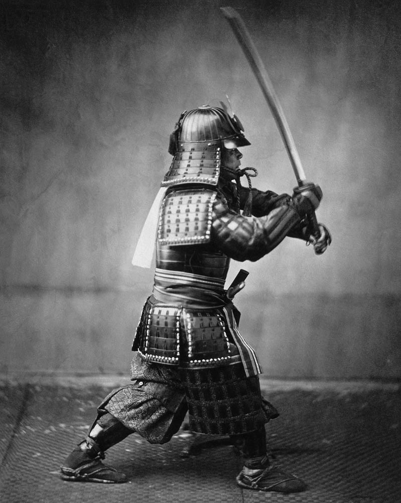armoured japanese samurai with sword 1860 Picture of the Day: Armoured Samurai Warrior Circa 1860 