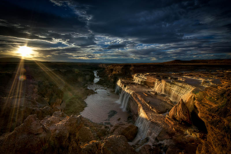 grand falls arizona sunset Picture of the Day: Sunset at Grand Falls, Arizona 