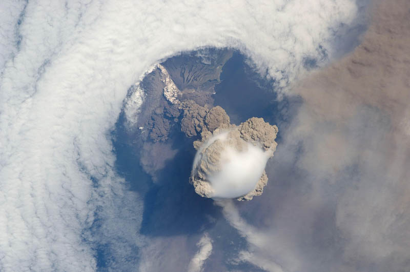 sarychev volcano eruption seen from space 30 Incredible Photos of Volcanic Eruptions