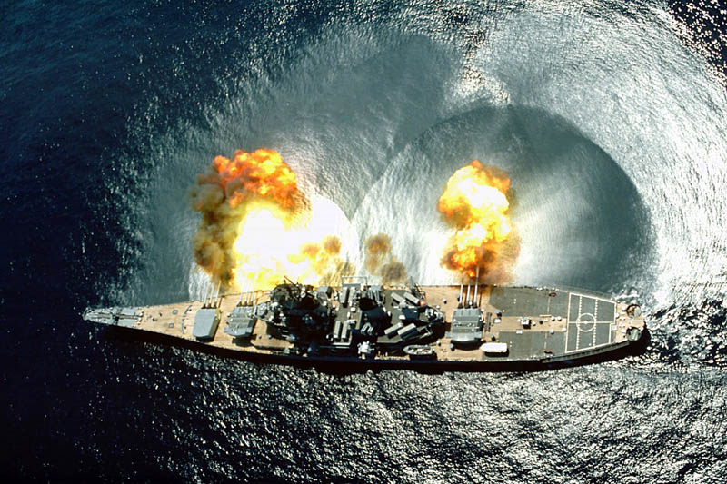 warship battleship firing shooting Picture of the Day: KA BOOM!