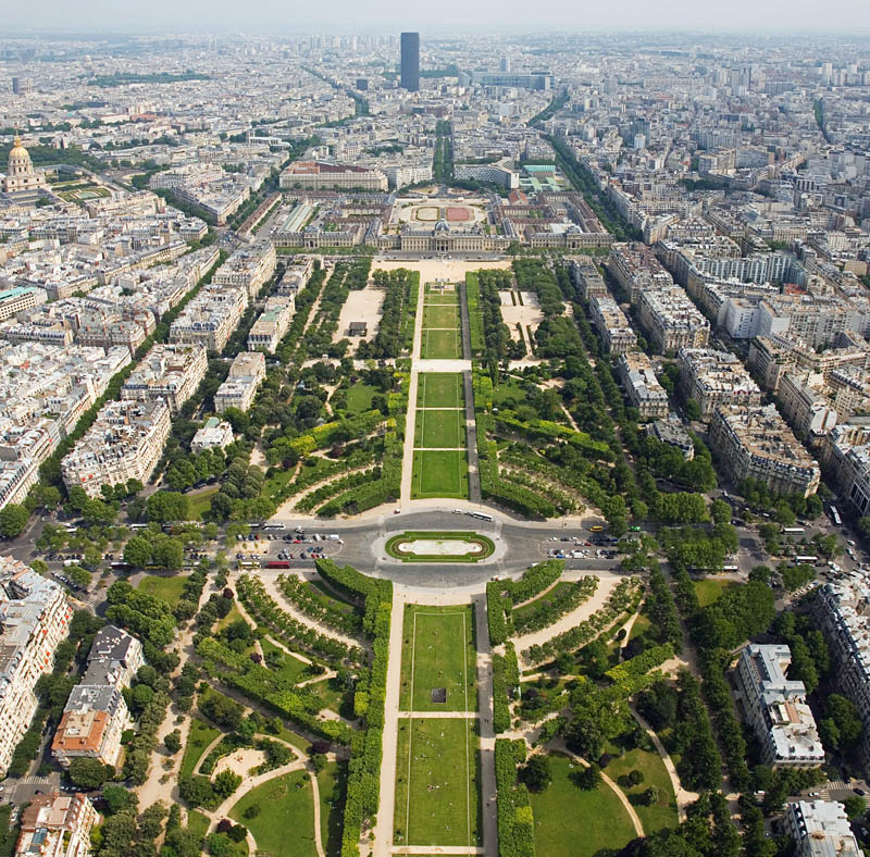 champ de mars paris france aerial from top of eiffel tower Picture of the Day: The Champ de Mars in Paris