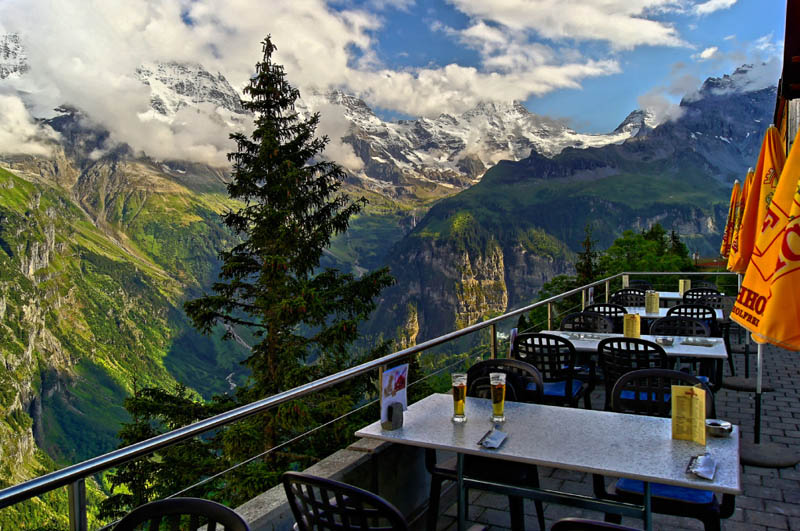 beer with a view murren switzerland Picture of the Day: Great Place to Have a Drink