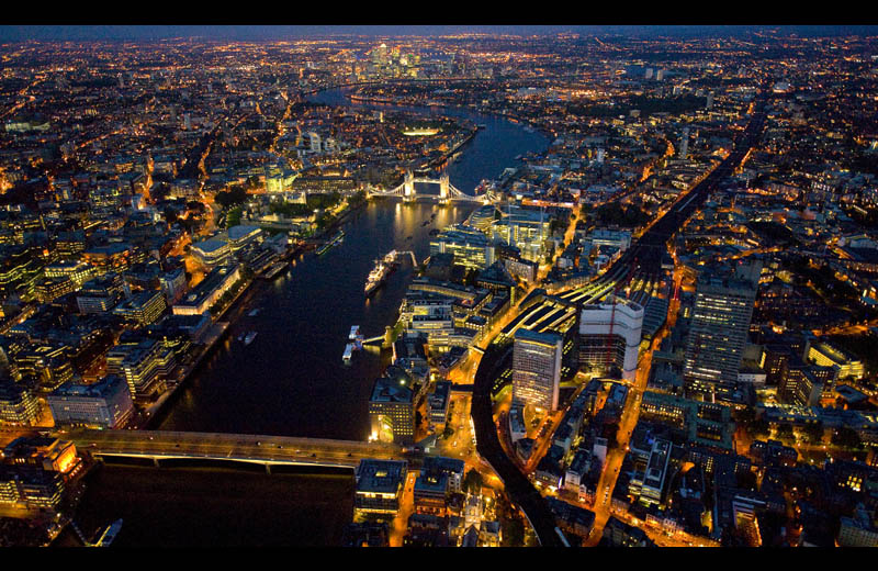 london at night from above aerial Picture of the Day: London Nights