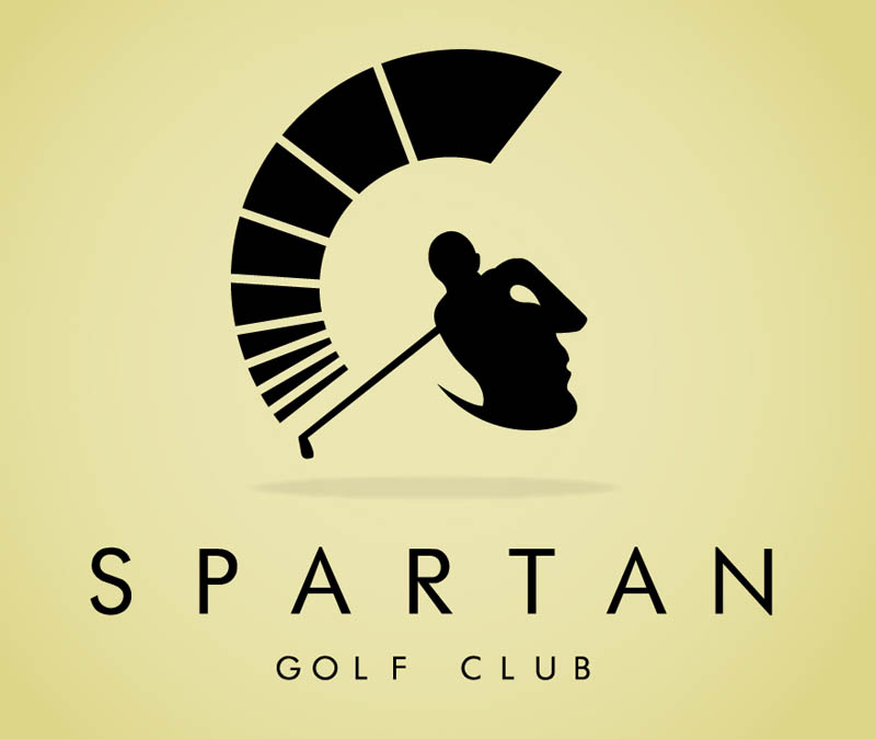 spartan golf logo large Clever Animal Illustrations Using Negative Space