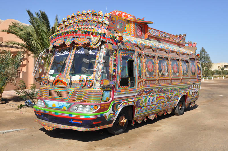 decorative pakistan truck art 7 This Guy Used 50,000 Pieces of Wood and Made Himself a Wooden Beetle