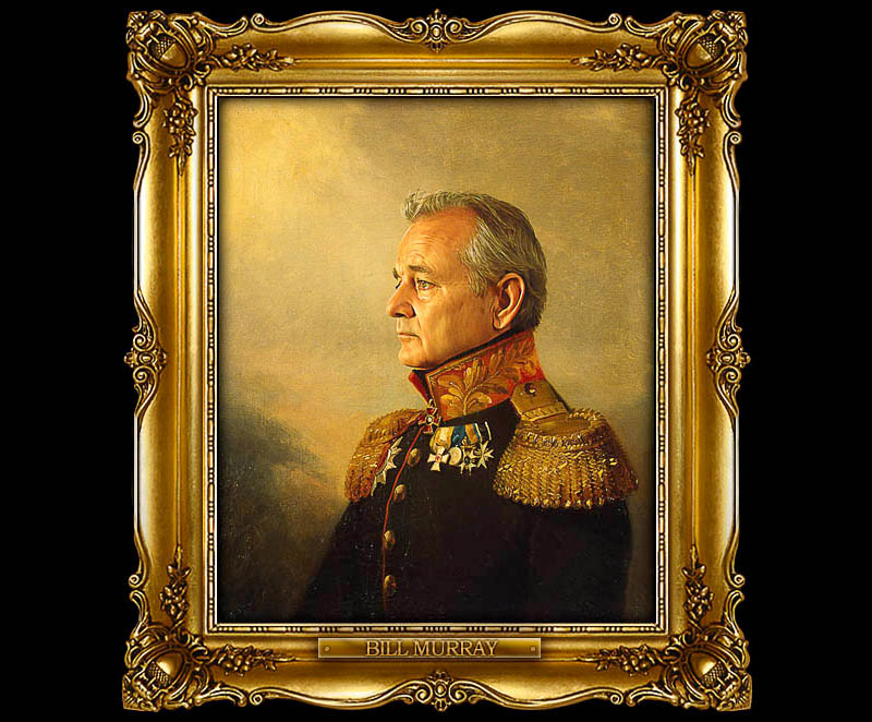 bill murray as russian general portrait 15 Celebrity Portraits Painted Like Russian Generals