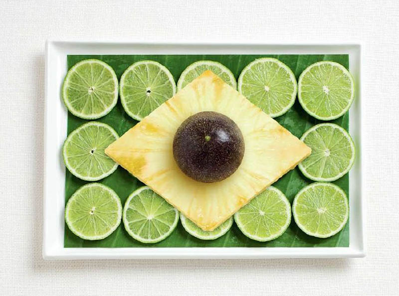 brazil flag made from food 18 National Flags Made From Food