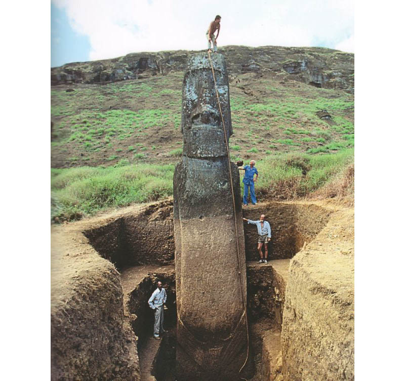 easter island statue moai unearthed dug out uncovered deeply buried Picture of the Day: Uncovering History