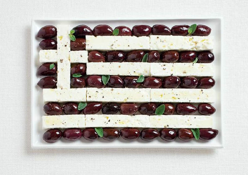 greece flag made from food 18 National Flags Made From Food