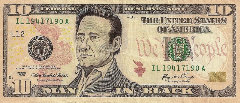johnny cash dollar bill currency cash art This Artist Transforms US Banknotes Into Hilarious Portraits